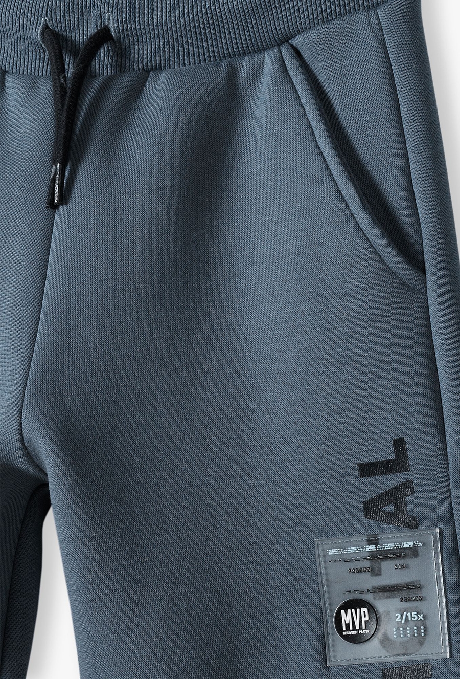 Szare spodnie dresowe regular dla chłopca z dzianiny