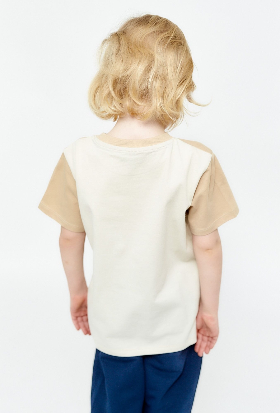 Dwukolorowy t-shirt z kieszonką