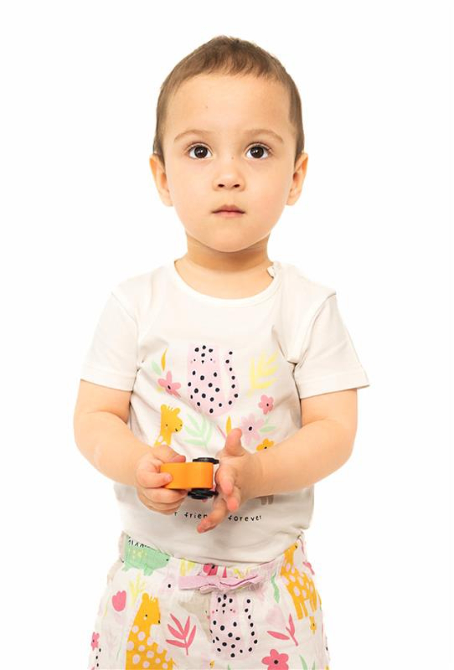 Body dziewczęce z ótkim rękawem i nadrukiem