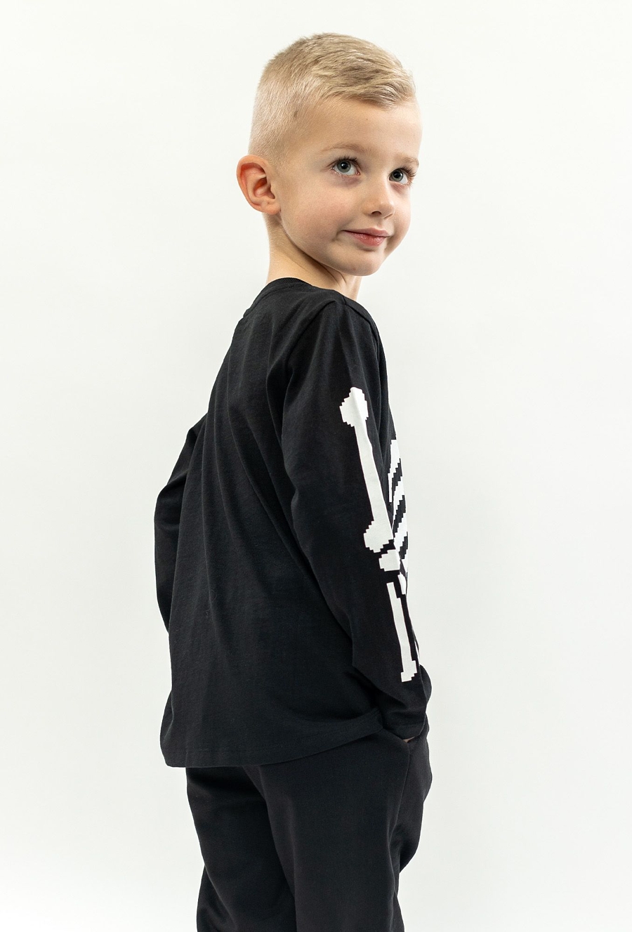 Bluzka z długim rękawem z motywem kości