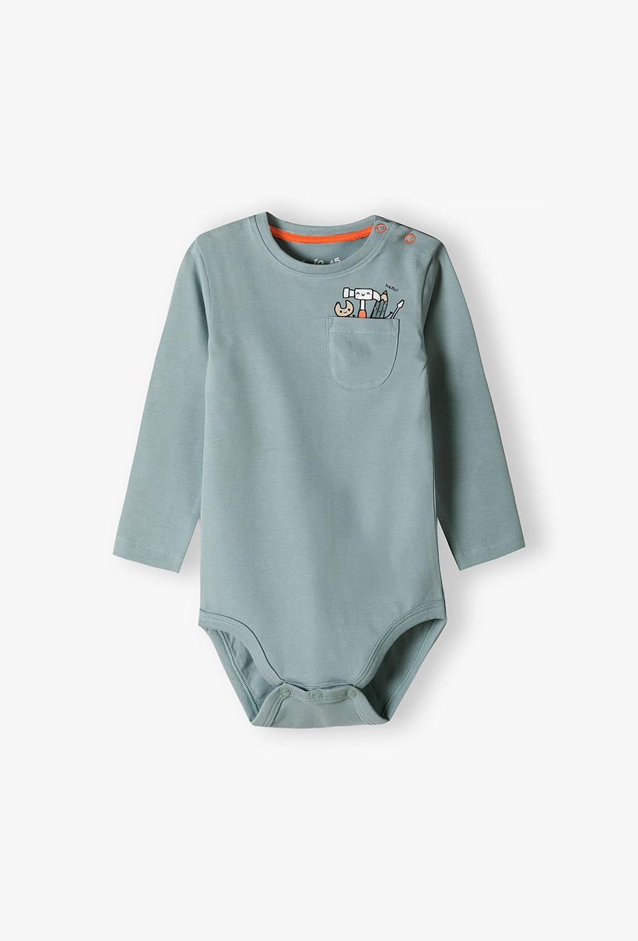 Body niemowlęce z długim rękawem i ozdobną kieszonką