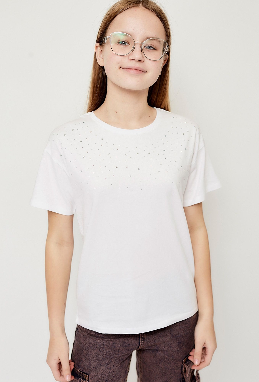 Biały t-shirt dla dziewczynki - 510.15.