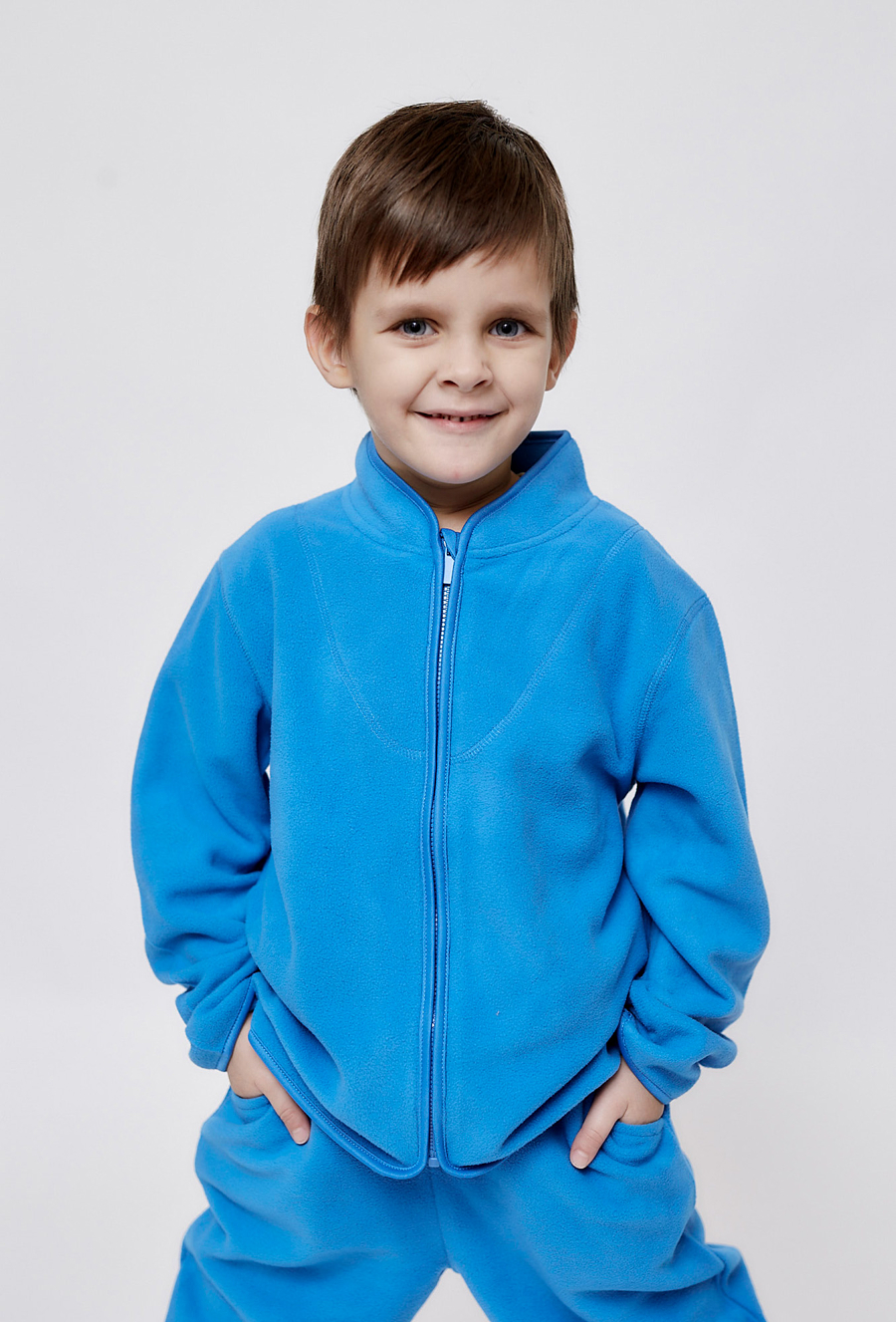 Niebieska bluza polarowa rozpinana na stójce - 510.15.