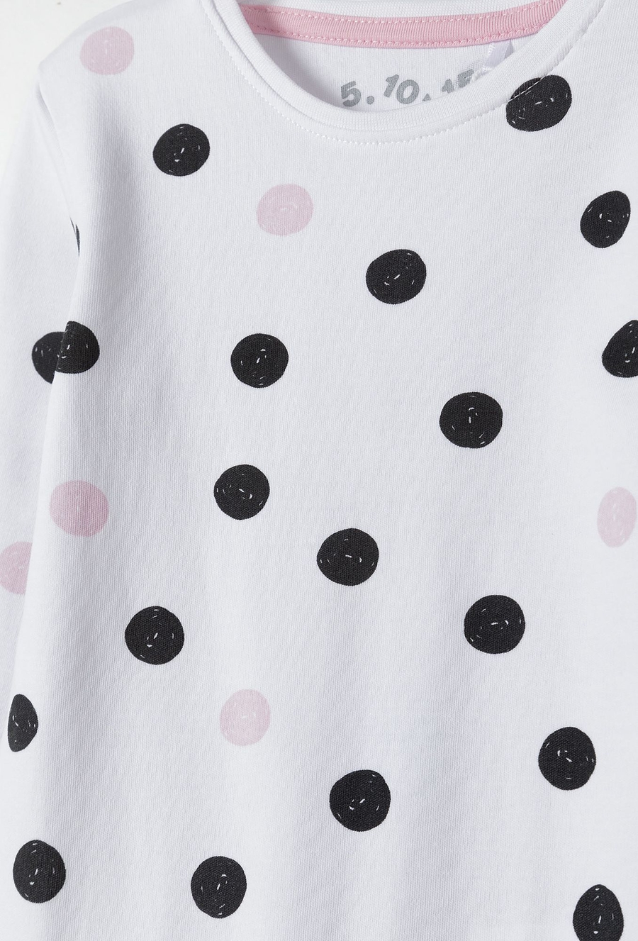 Białe bawełniane body niemowlęce w grochy