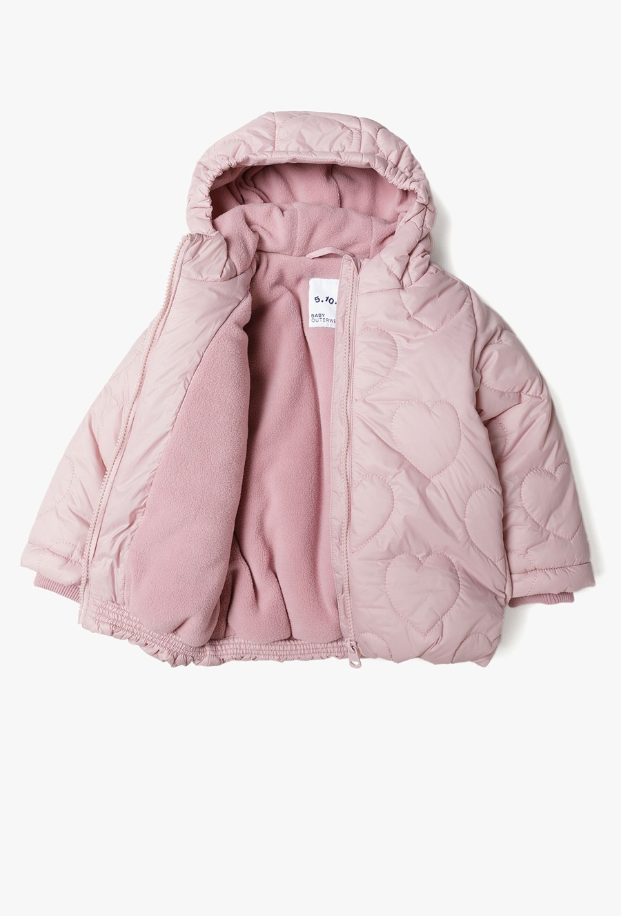 Pikowana przejściowa kurtka dla niemowlaka - różowa- 510.15.