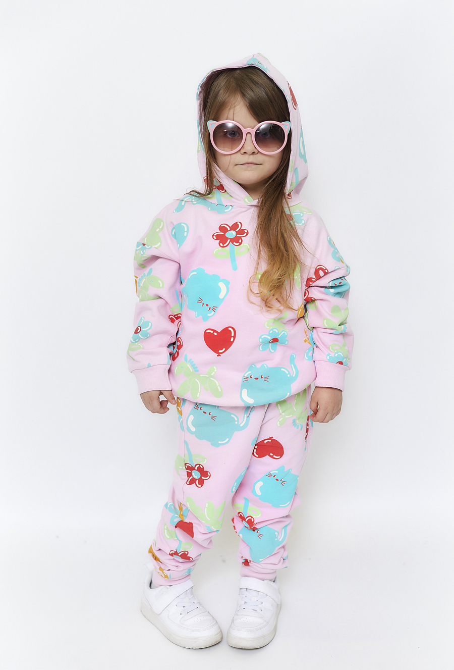 Kolorowa bluza drsowa dla dziewczynki - 510.15.