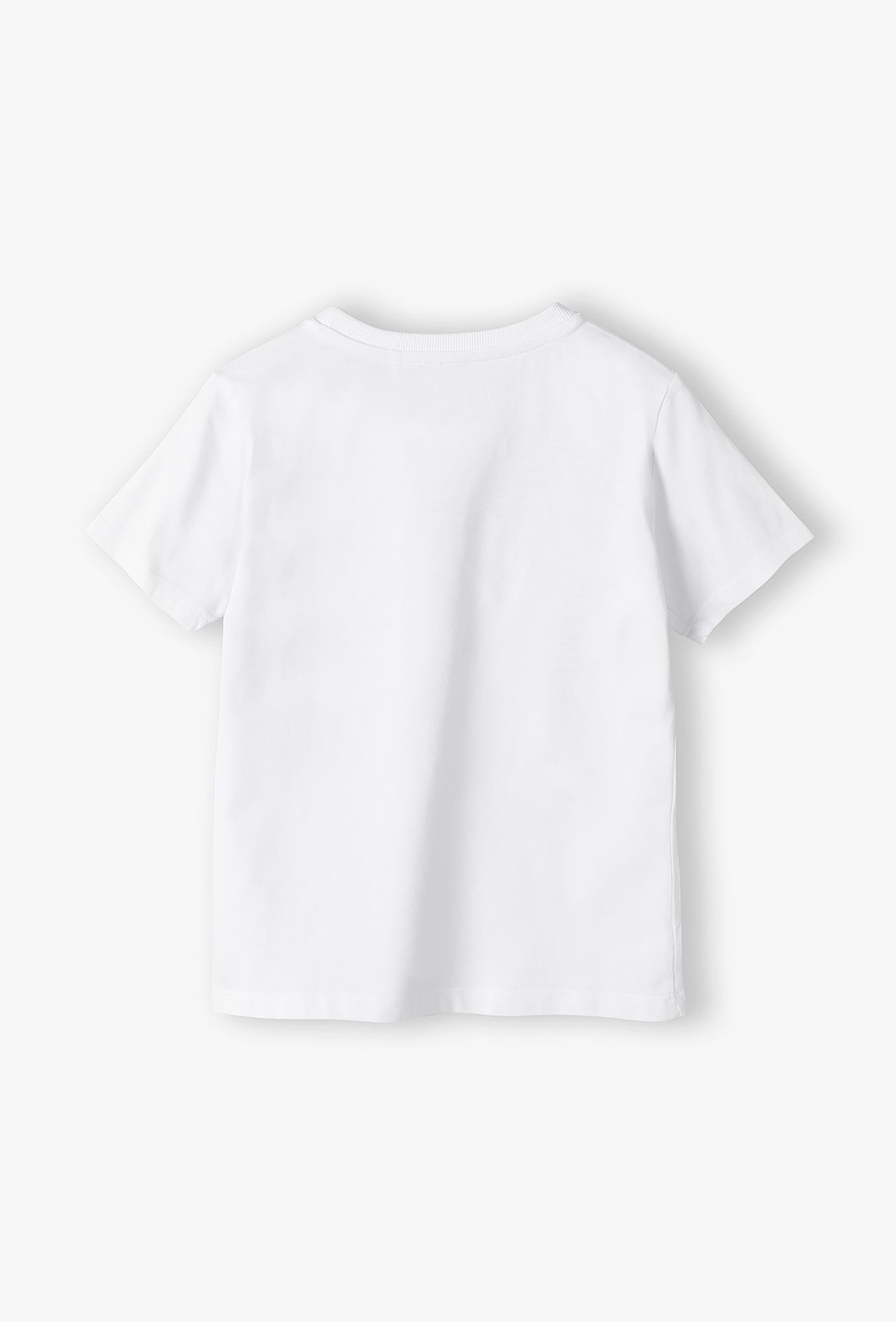 T-shirt biały z imitacją muchy i szelek - Max&Mia