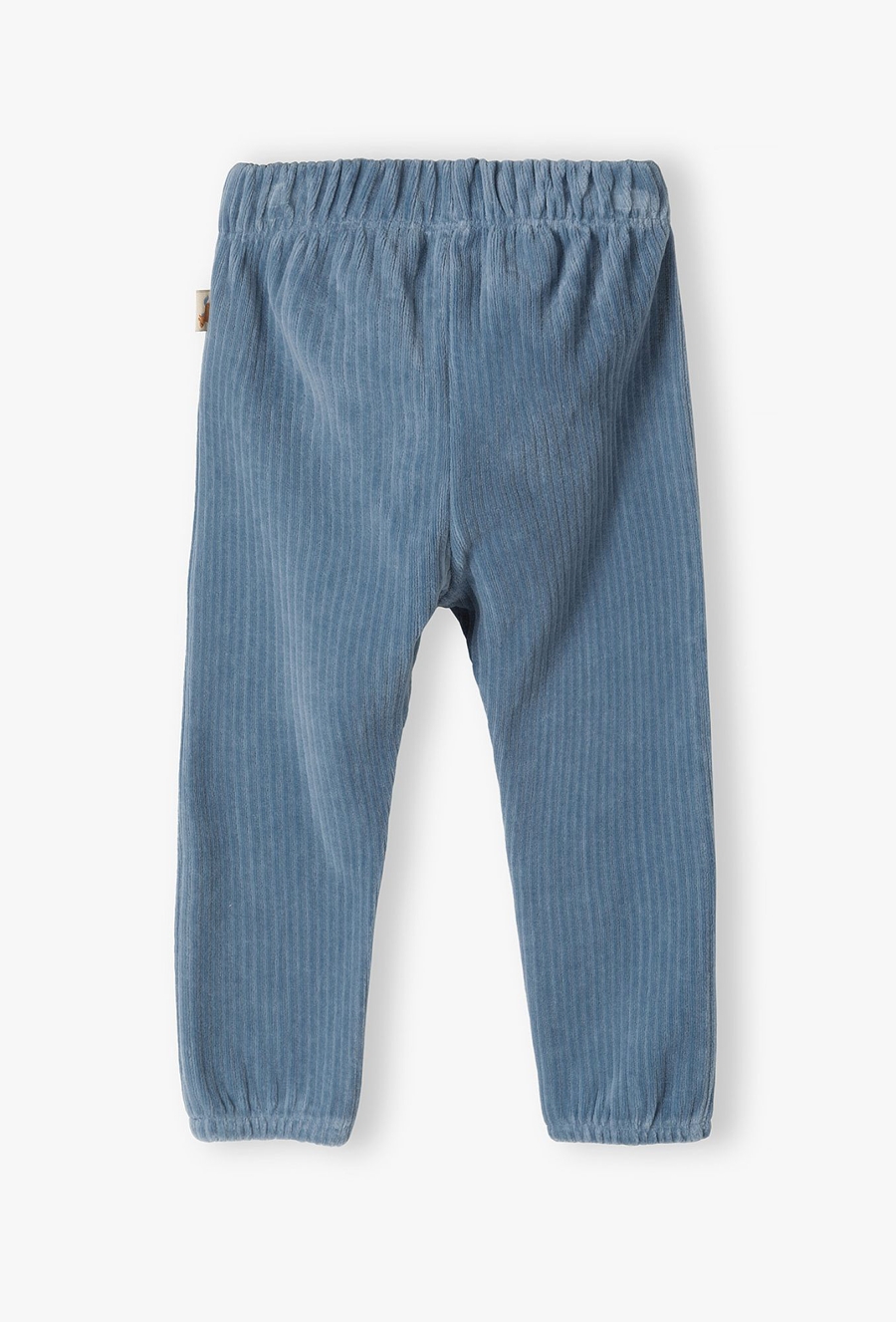 Niebieskie spodnie niemowlęce z dzianiny prążkowanej