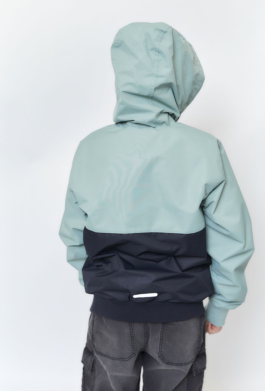 Kurtka przejściowa z kapturem - dwukolorowa