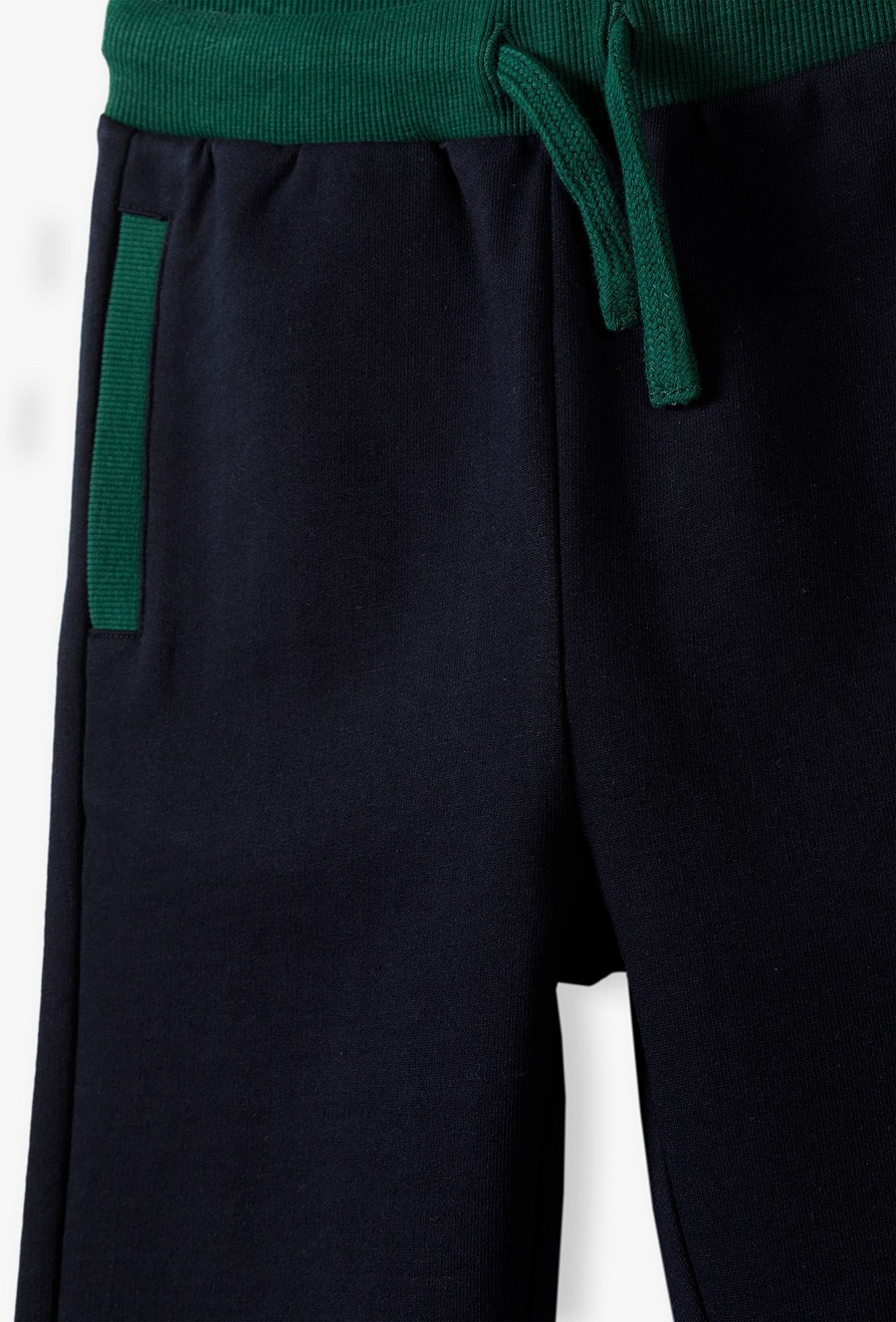 Granatowe spodnie dresowe z miękkiej dzianiny - 510.15.