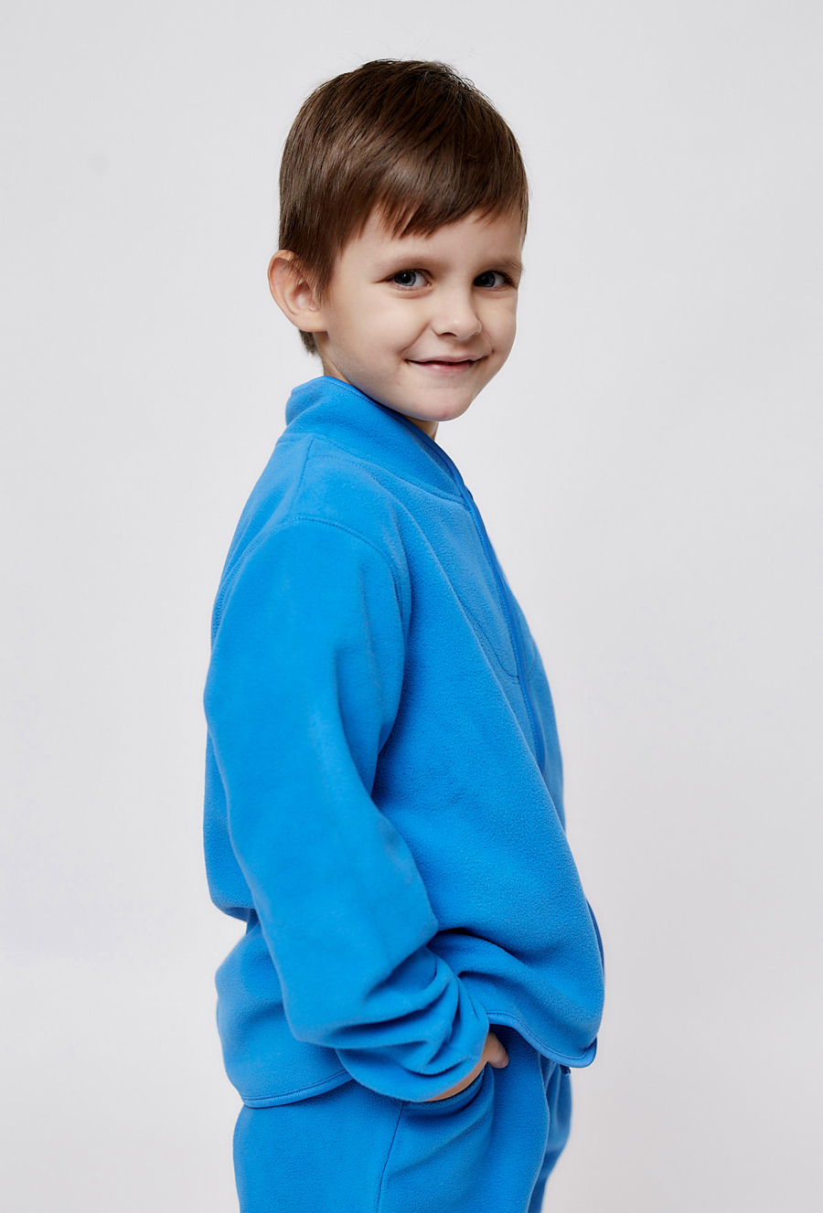 Niebieska bluza polarowa rozpinana na stójce - 510.15.