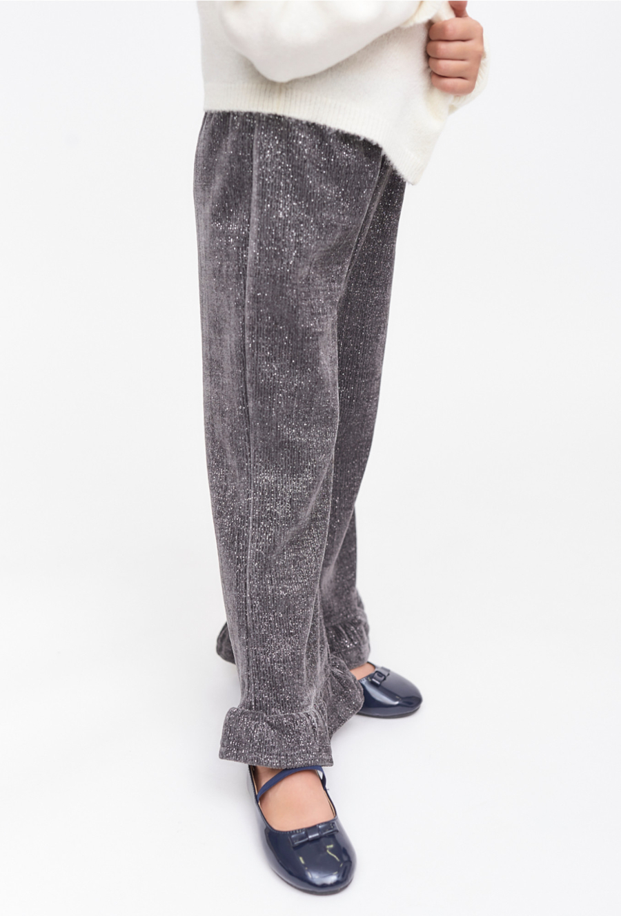 Szare spodnie wide leg dla dziewczynki - 510.15.