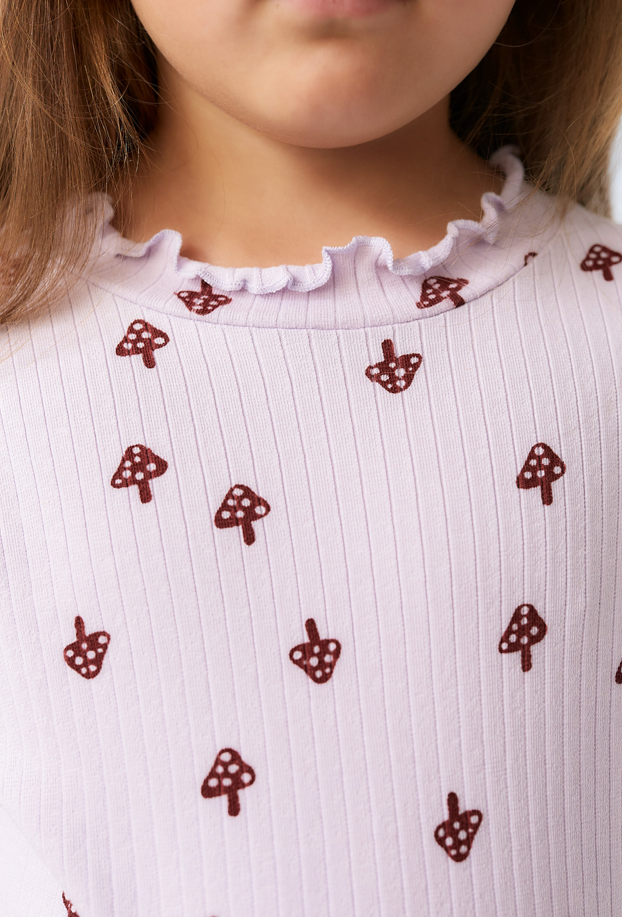 Bluzka dziewczęca z długim rękawem w grzybki