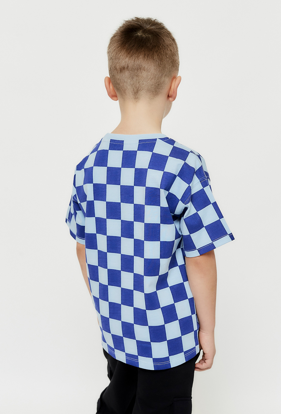 T-shirt chłopięcy w szachownice
