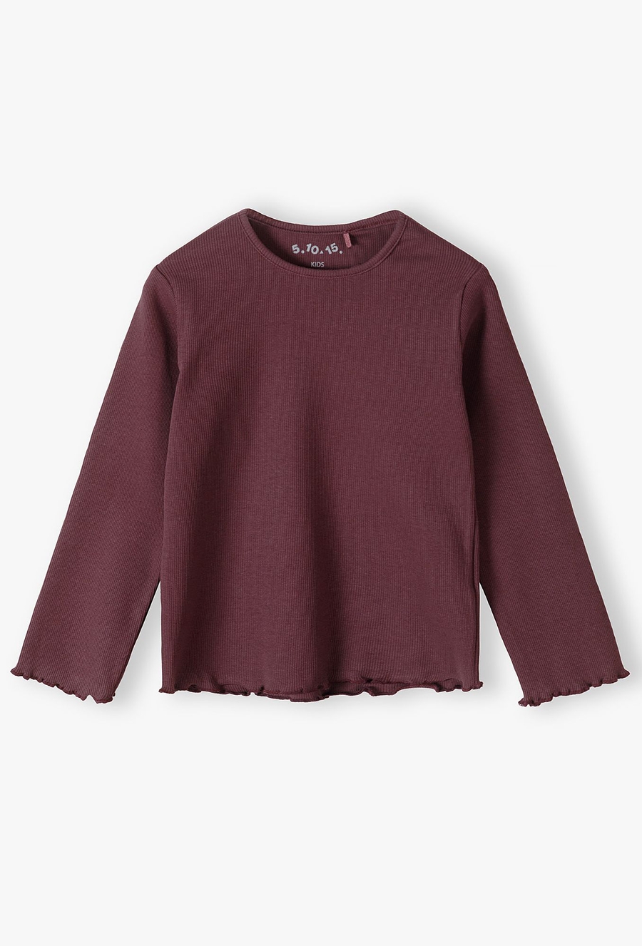 Bluzka dziewczęca w prążki - bordowa - 510.15.