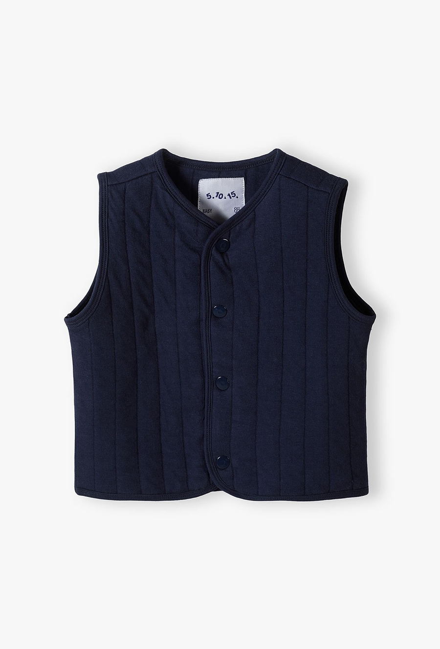 Granatowy pikowany bezrękawnik dla niemowlaka - 510.15.