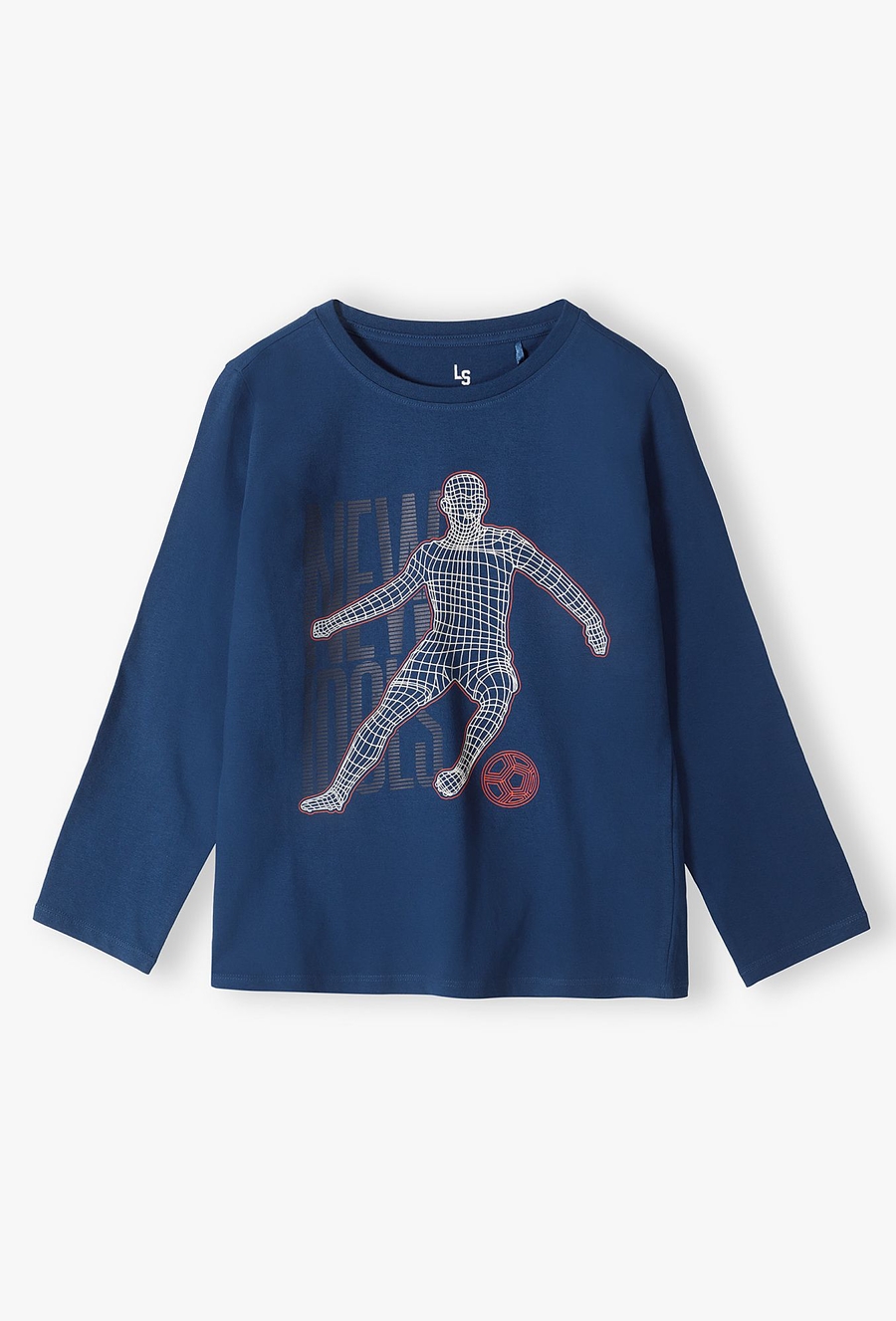 Bluzka chłopięca granatowa z nadrukiem piłkarza