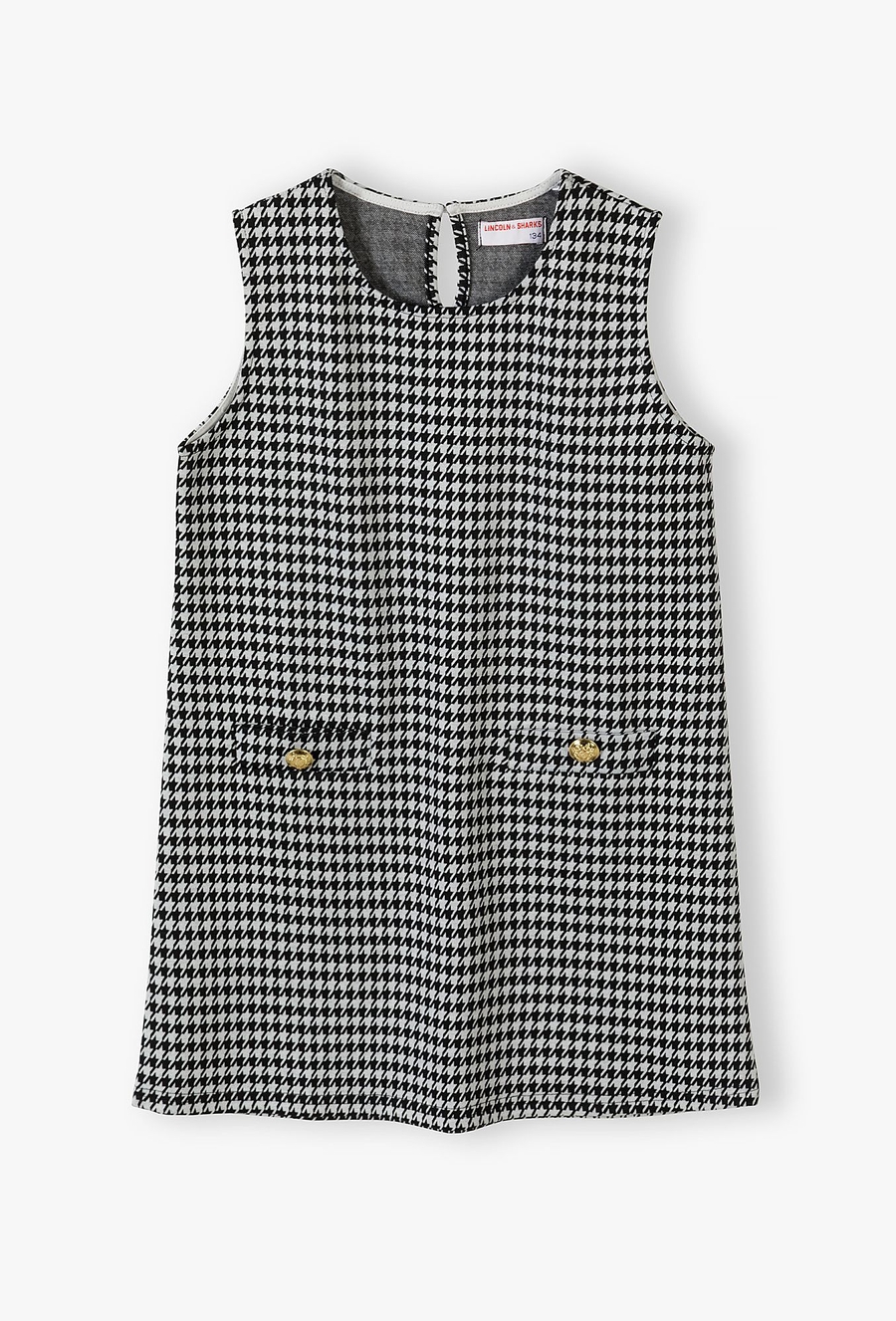 Dzianinowa sukienka dziewczęca w pepitkę