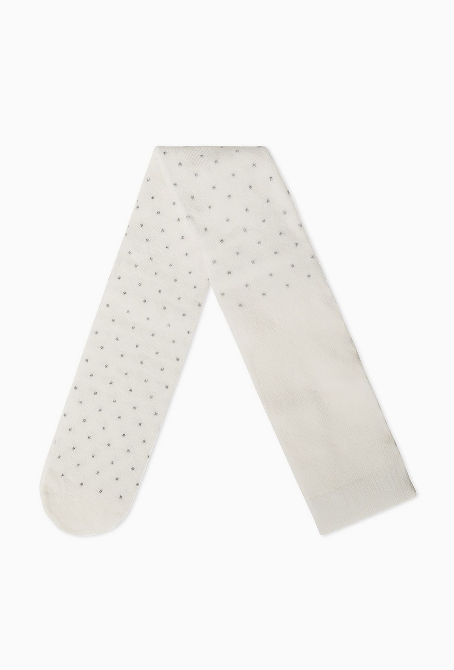 Rajstopy dla dziewczynki - białe w srebrne opki 510.15.
