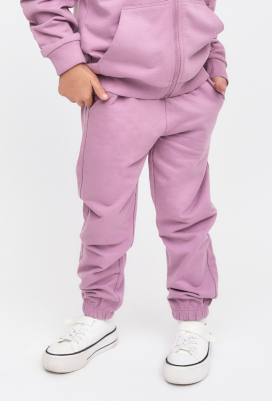 Fioletowe spodnie dresowe dla dziewczynki - regular - 510.15.