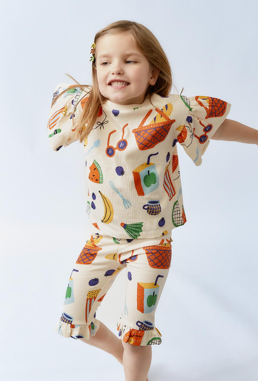 Legginsy rybaczki z falbanką