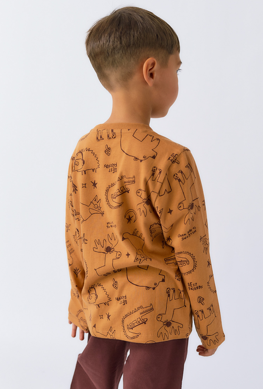 Bluzka chłopięca z długim rękawem – zwierzęcy nadruk