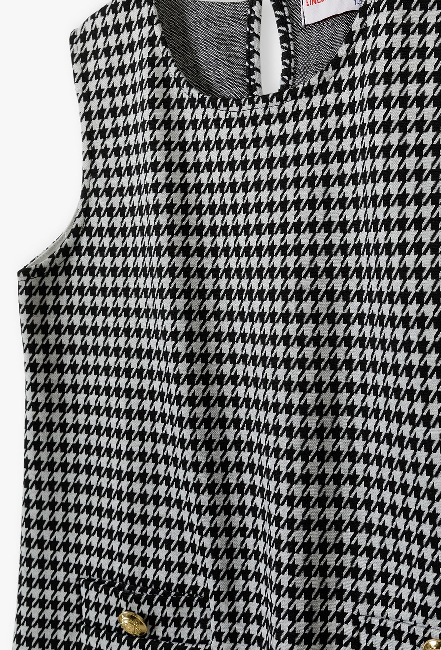 Dzianinowa sukienka dziewczęca w pepitkę