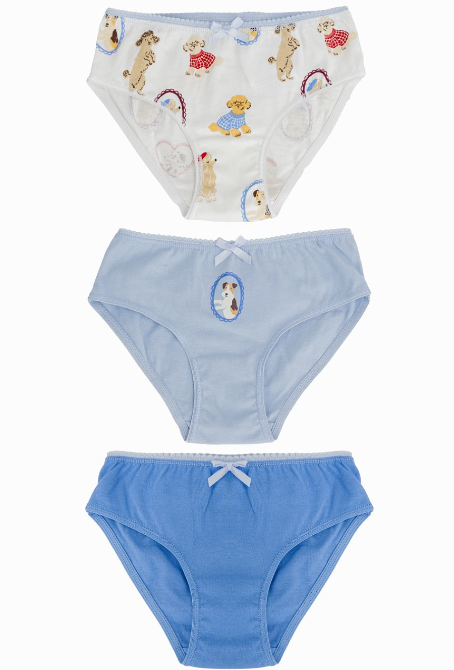 Majtki dziewczęce 3-pak – 100% bawełna z nadrukiem.