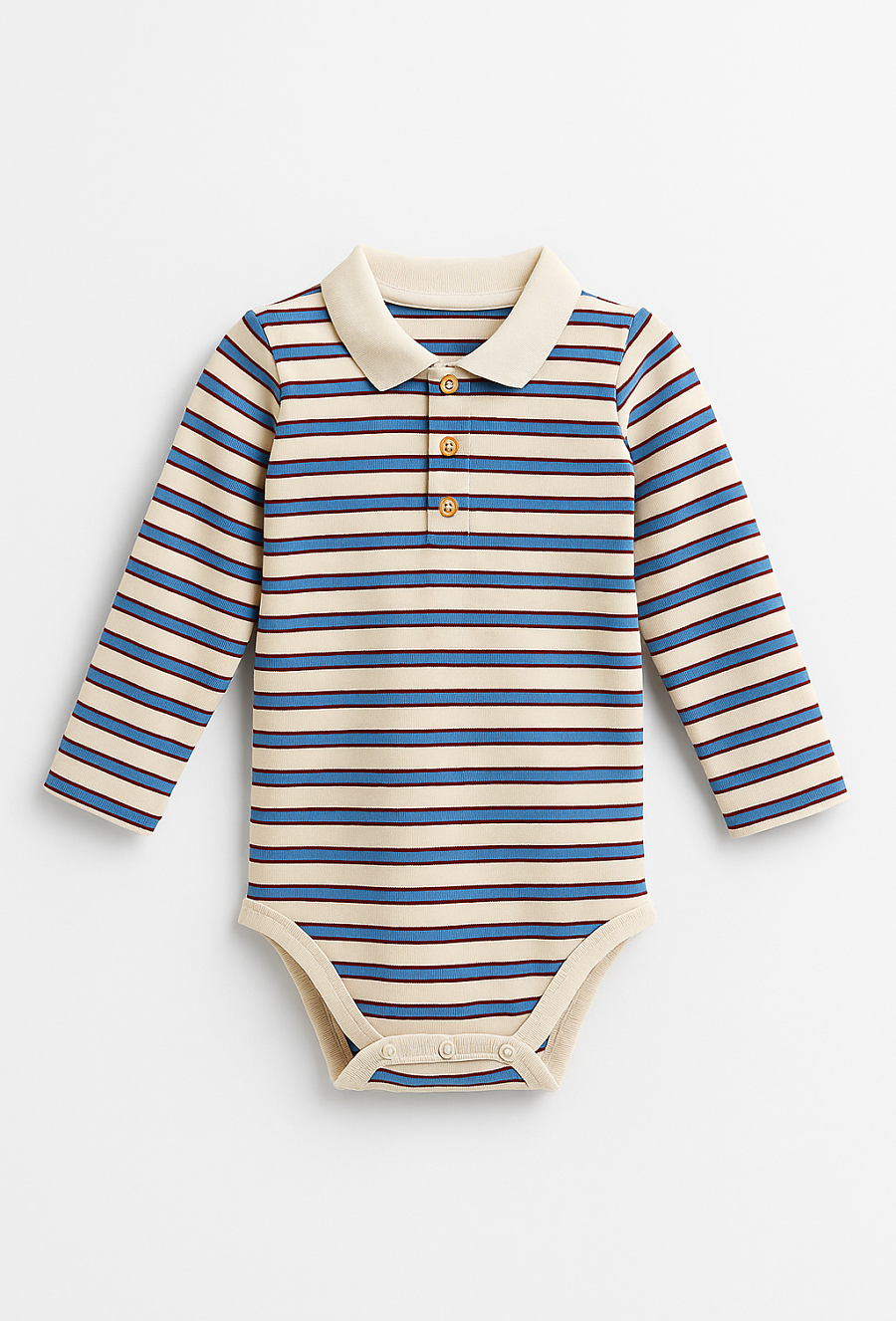 Body niemowlęce w paski z kołnierzykiem