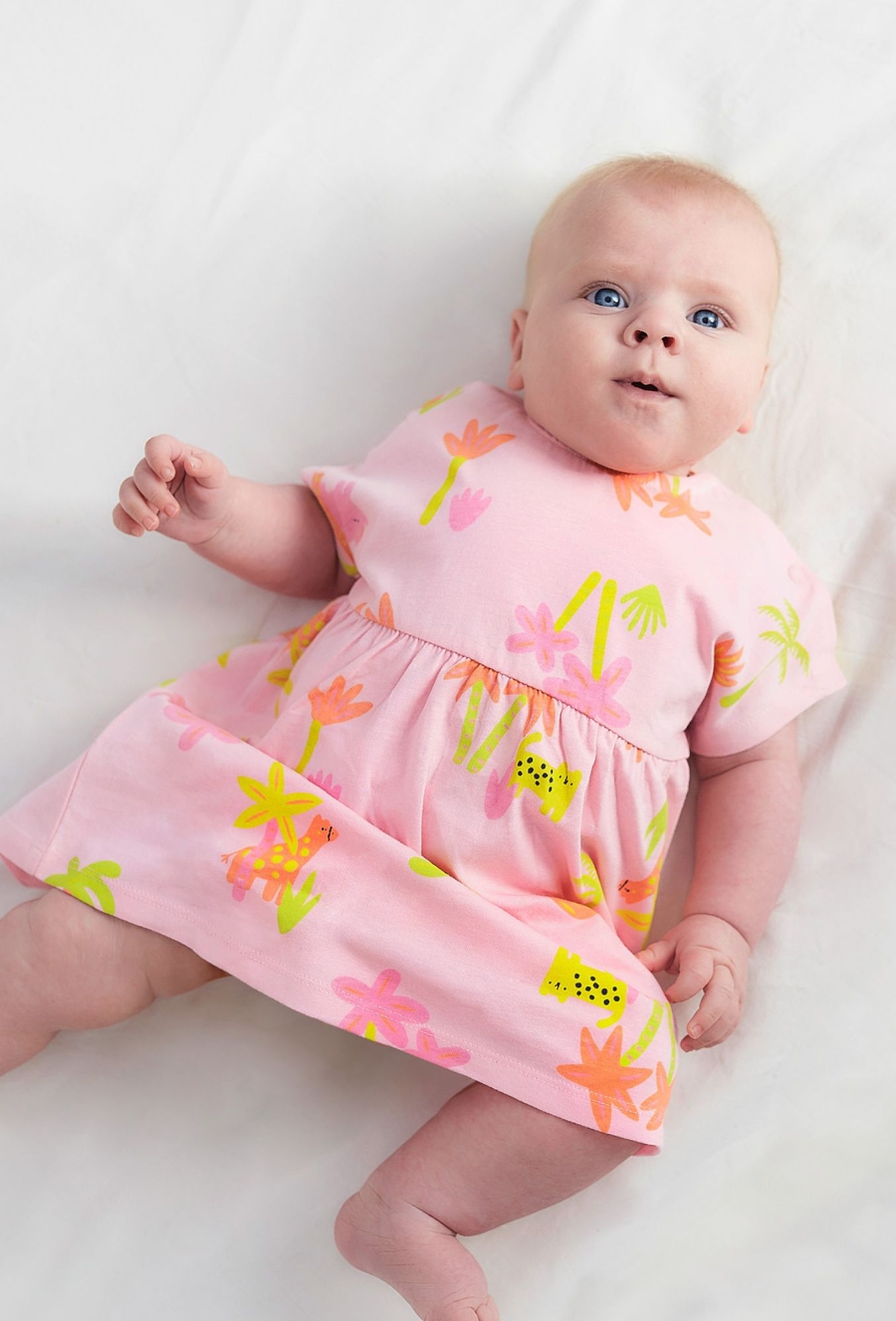 Kolorowa bawełniana sukienka na lato dla niemowlaka - 510.15.
