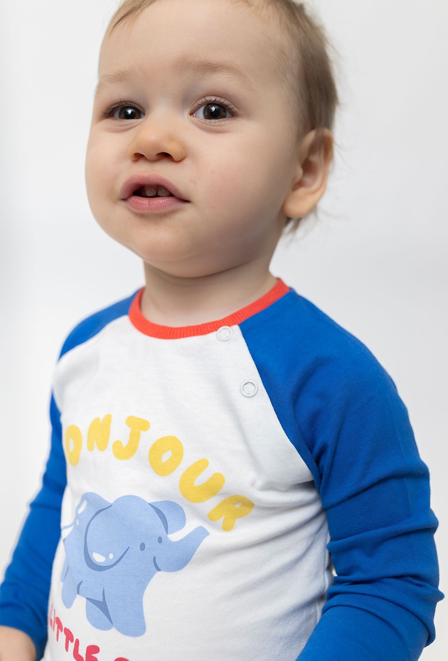 Body niemowlęce ze słonikiem - długi rękaw