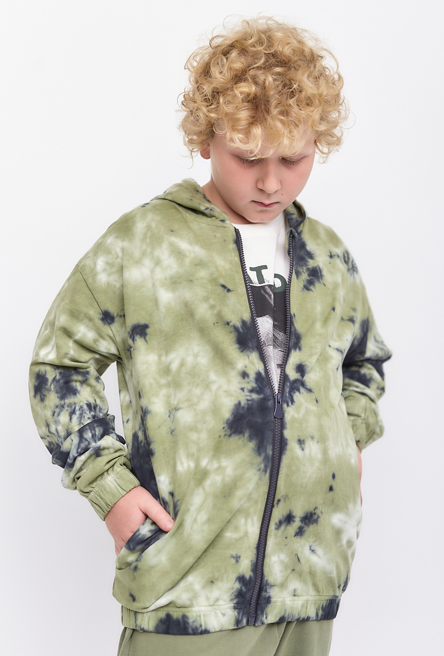 Bluza rozpinana z kapturem - kamuflage