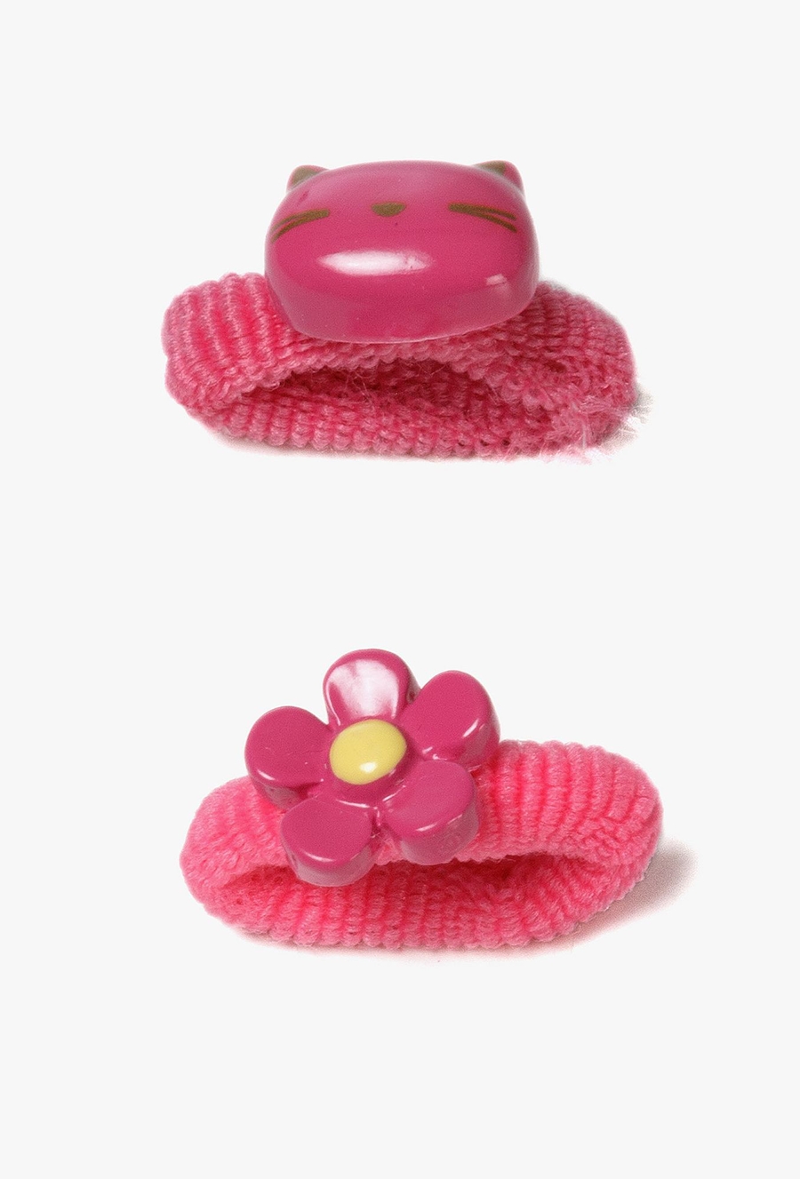 Gumki do włosów z kotkiem i kwiatkiem