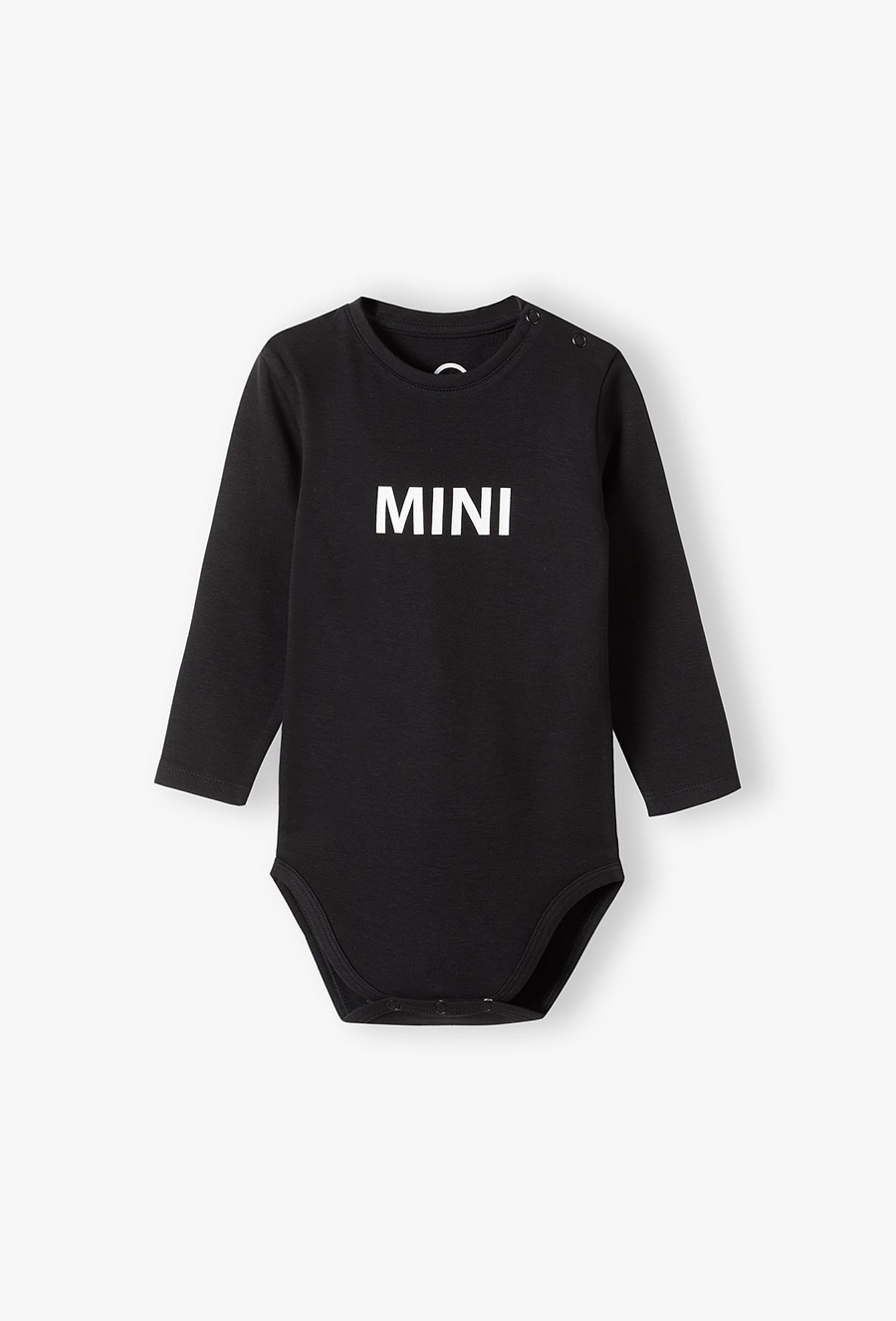 Body niemowlęce czarne z dugim rękawem z napisem MINI