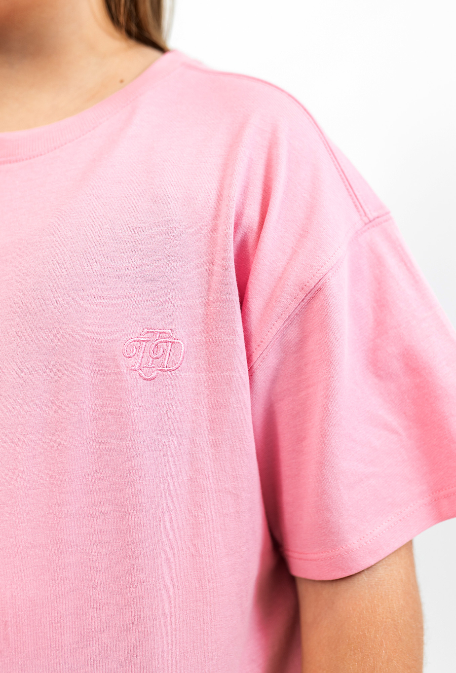 Gładki różowy tshirt dziewczęcy