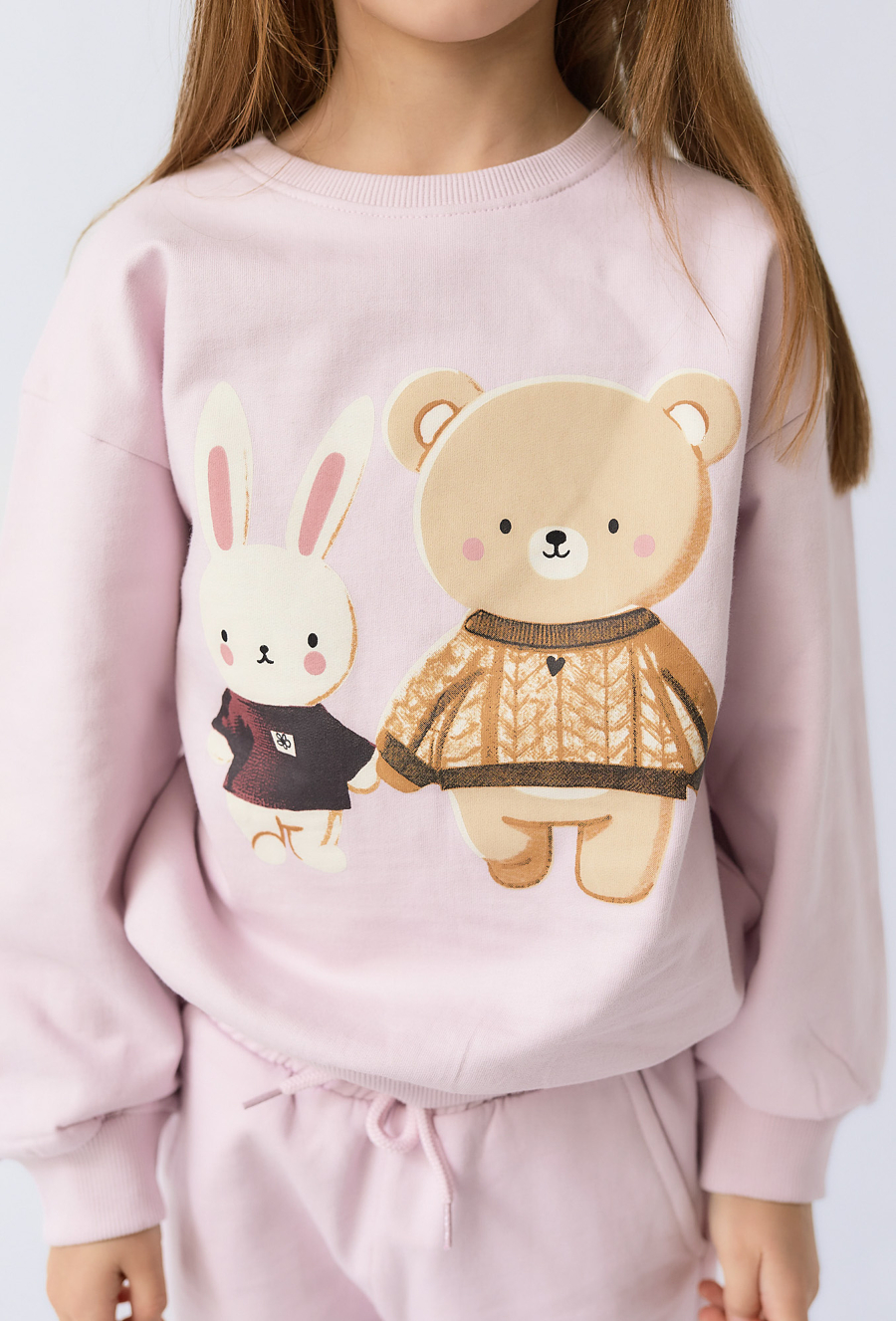 Bluza dziewczęca z nadrukiem misia i óliczka