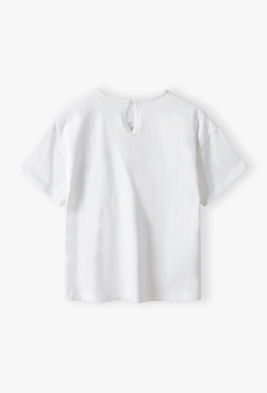 Biały t-shirt dziewczęcy z ozdobną kokardą - Max&Mia