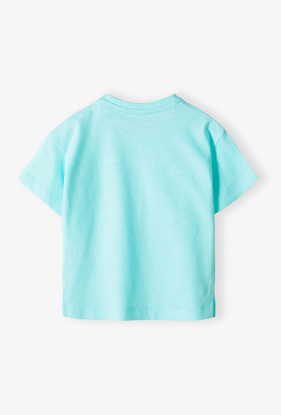 Niebieski t-shirt niemowlęcy z kieszonką