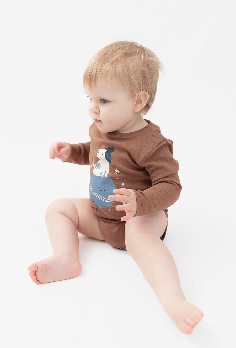 Body z długim rękawem z nadrukiem pieska