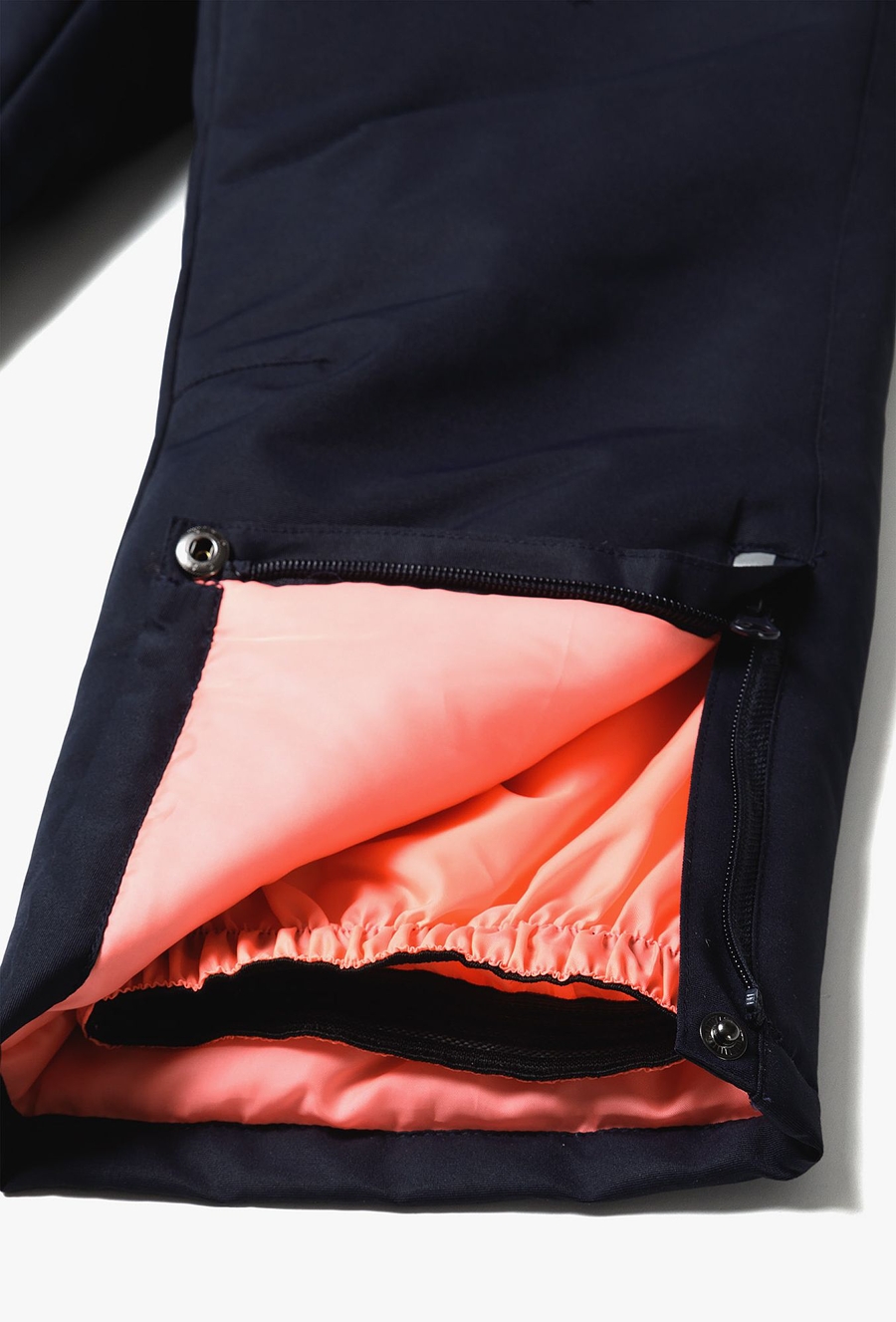 Granatowe spodnie narciarskie dla dziewczynki z szelkami