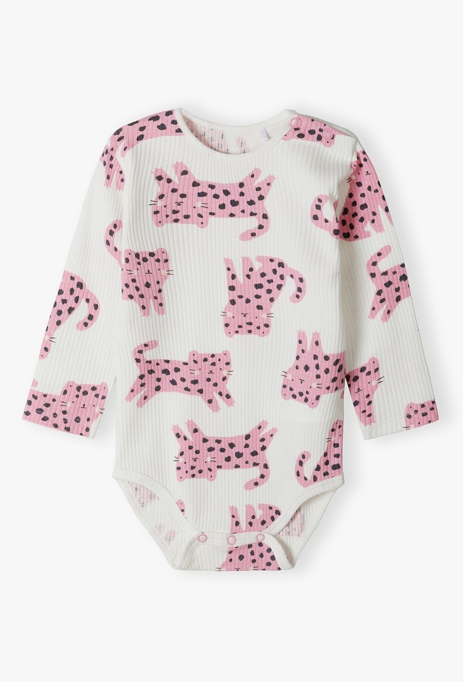 Body w różowe tygrysy - długi rękaw - 510.15.