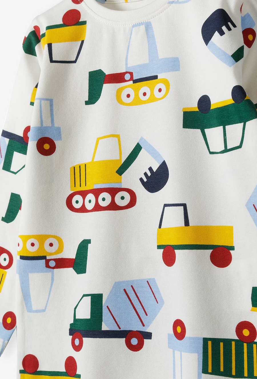 Body niemowlęce z długim rękawem - białe w samochody - 510.15.