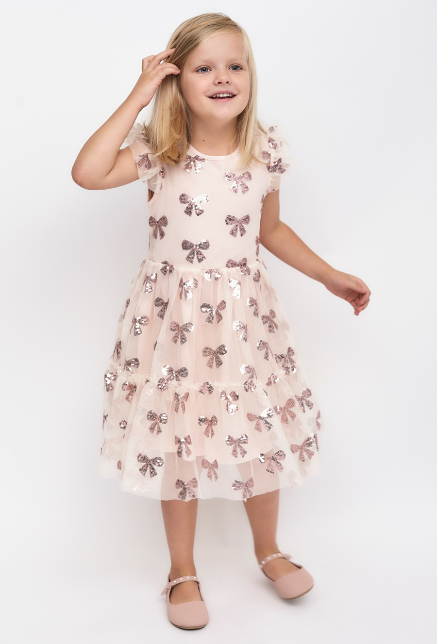 Różowa sukienka z ótkim rękawem - 510.15.