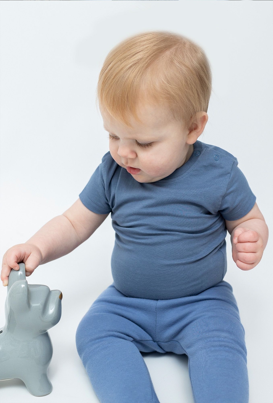 Niebieskie body z ótkim rękawem