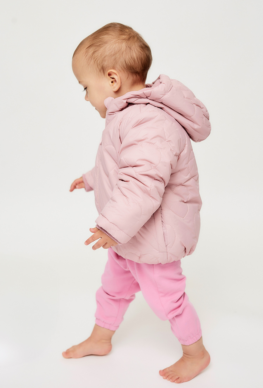 Pikowana przejściowa kurtka dla niemowlaka - różowa- 510.15.