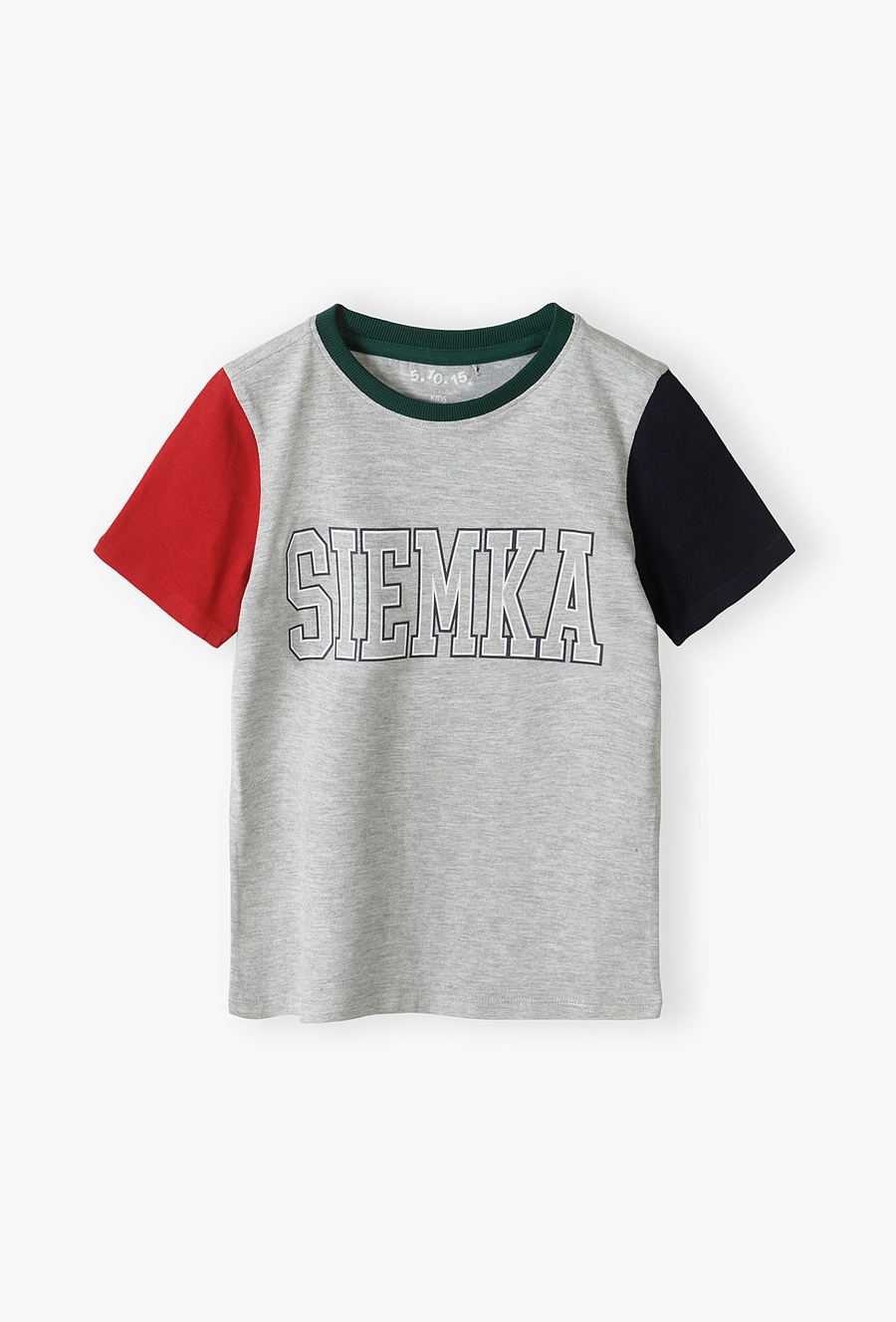 T-shirt dzianinowy z napisem - Siemka - 510.15.