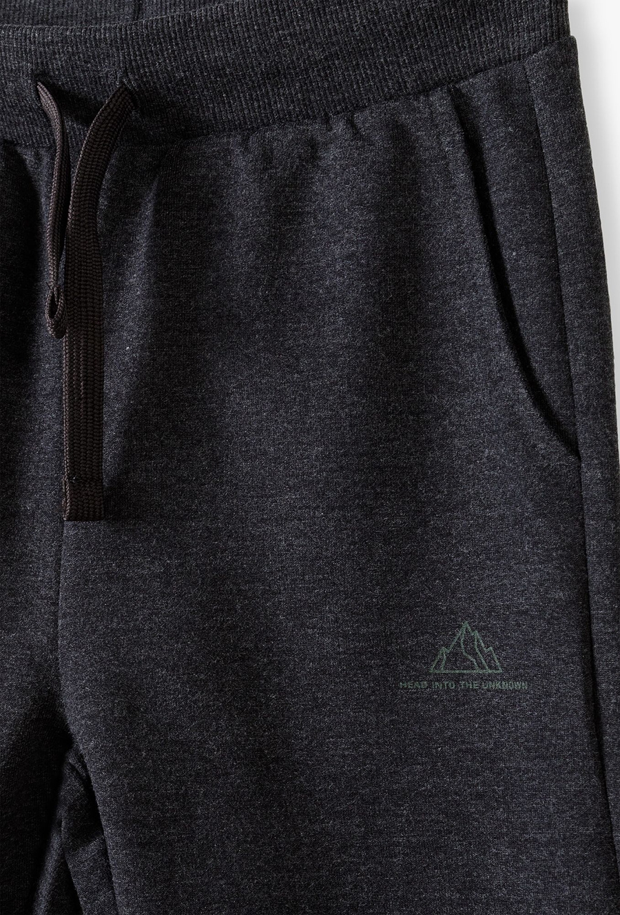 Spodnie dresowe chłopięce z dzianiny- ciemnoszare