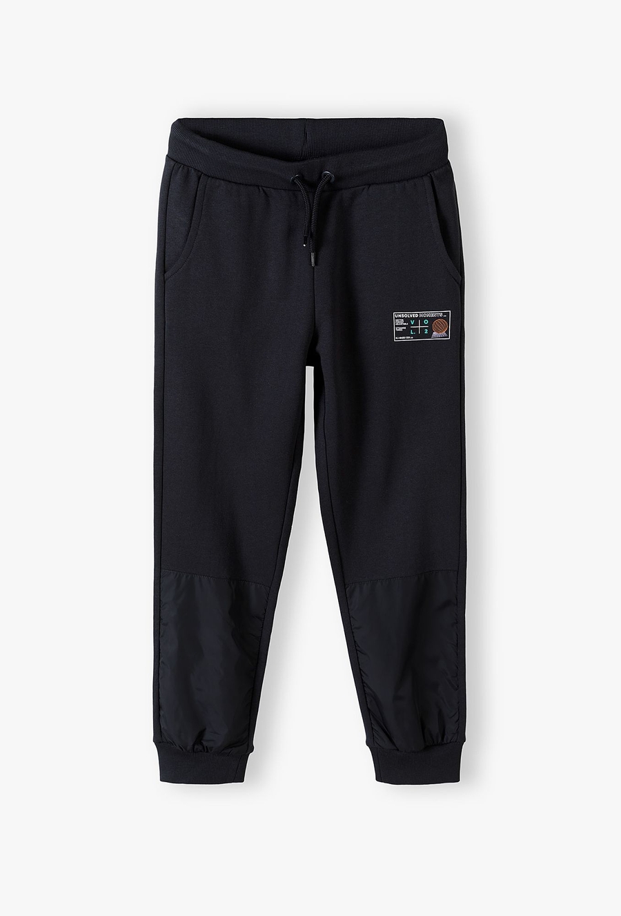 Spodnie dresowe ocieplane dla chłopca regular- czarne