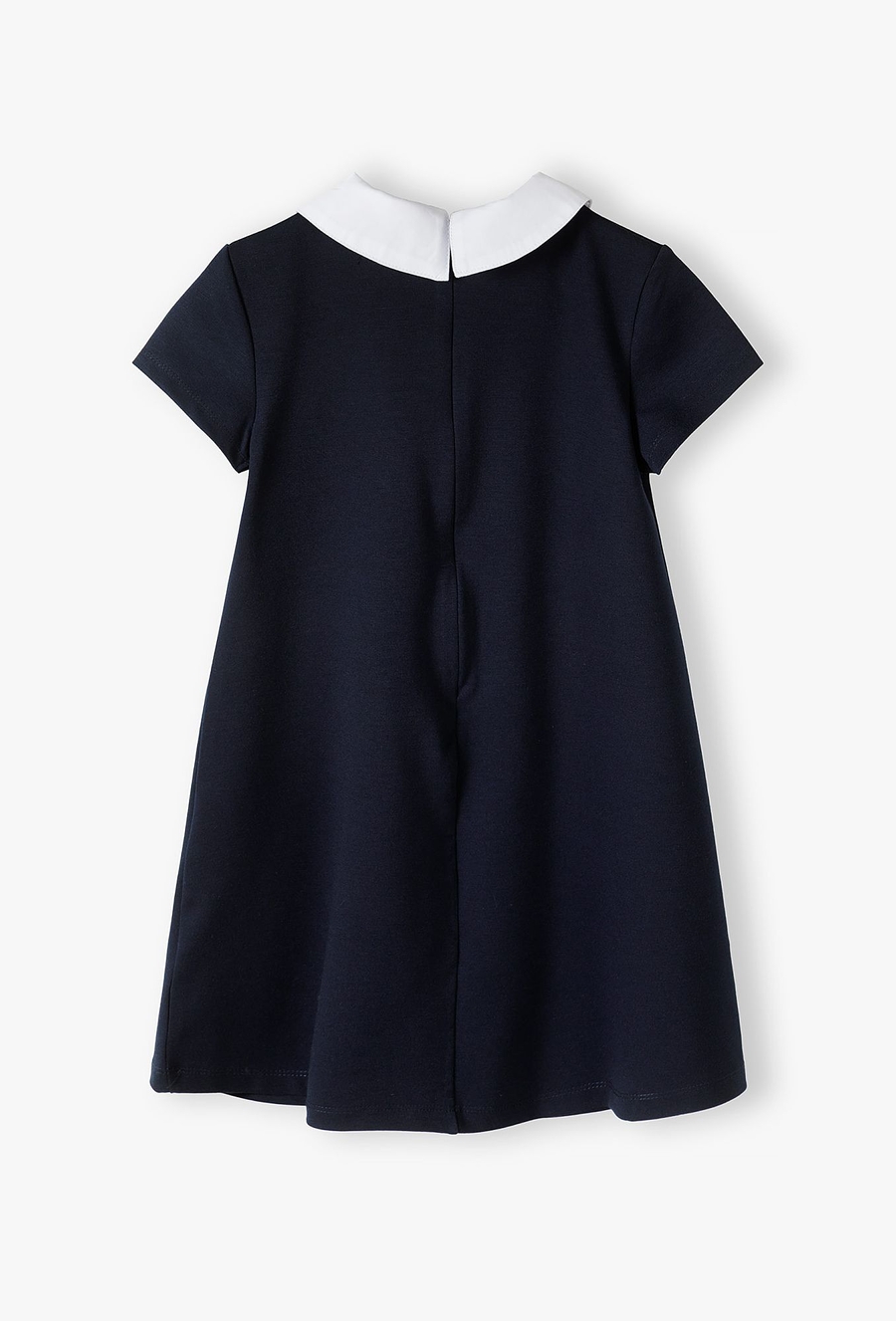 Granatowa sukienka dziewczęca z białym kołnierzykiem