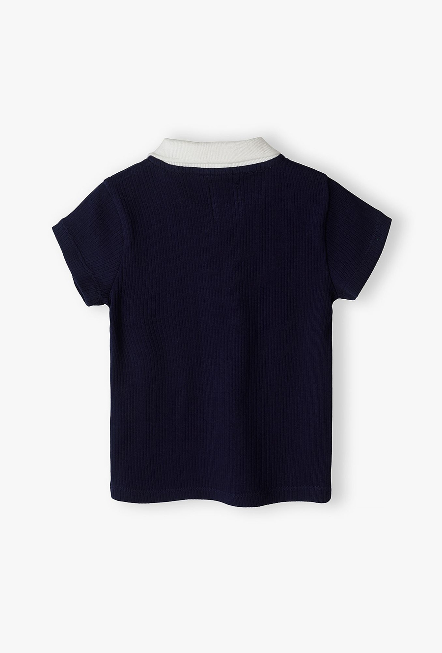 Granatowy t-shirt z białym kołnierzykiem - Limited Edition